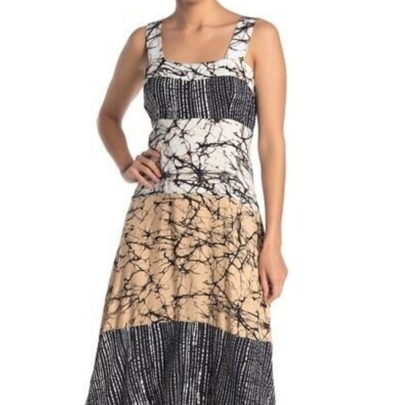 MSK Multi Floral Patchwork Style Maxi Tank Smock Back Dress XL NWT - Picture 1 of 11